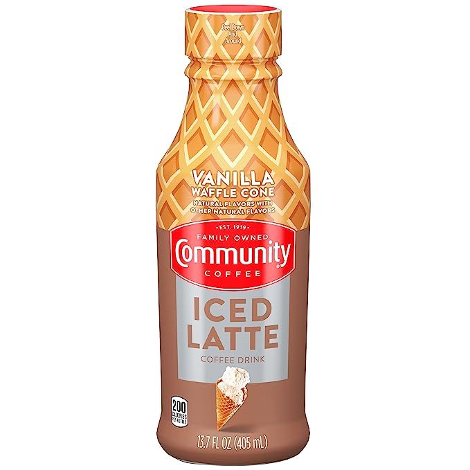 Experience the ultimate delight for your taste buds with the Community Coffee vanilla waffle cone iced latte ready to drink. This refreshing beverage is served in a convenient 13.7-ounce bottle, making it the perfect choice when you crave a cool and flavorful treat.