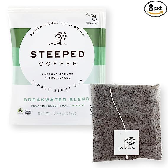 Introducing Steeped, the game-changing single serve coffee solution that revolutionizes your daily caffeine fix. With Steeped, your perfect cup of joe is just a water pour away. Simply add 8oz of water to our meticulously crafted coffee bag, give it a 15-second immersion for a delicate crema, and let it steep for 5 minutes to unlock tantalizing aro