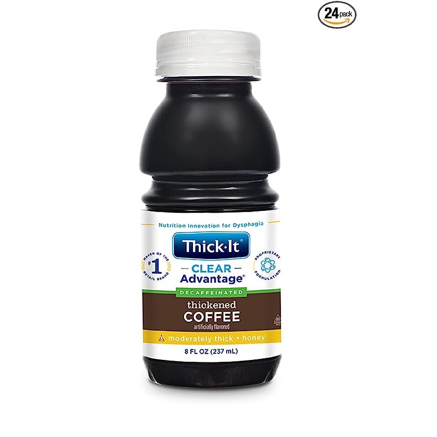 Product Description:
Thick-It Clear Advantage Thickened Coffee is a specially formulated, decaffeinated beverage that caters to individuals with swallowing difficulties, often associated with medical conditions like dysphagia. Packaged in an 8 oz bottle, this coffee has a moderately thick, honey-like consistency, ensuring safe and easy swallowing without any fear of choking.