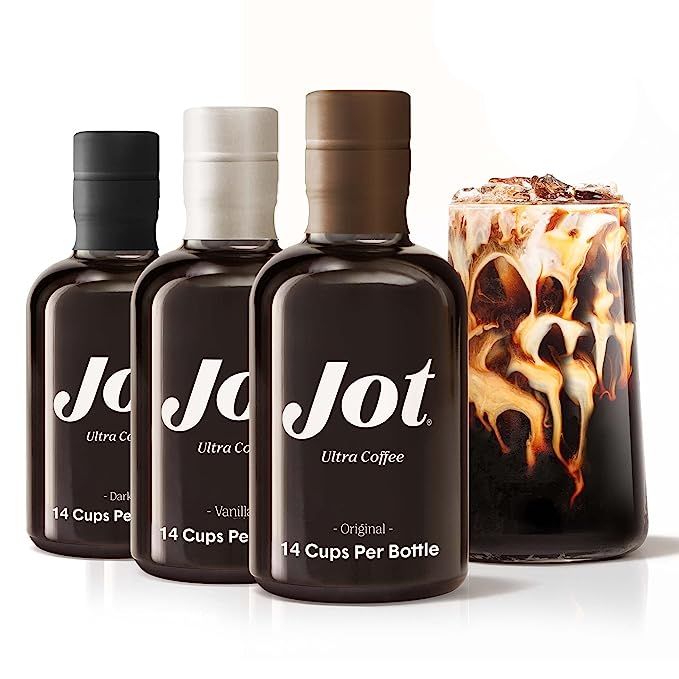 Experience the ultimate coffee indulgence with the Jot Sampler Trio - Organic Coffee Concentrate. As a coffee enthusiast, you deserve a product that offers both convenience and versatility. With 150 mg of caffeine per tablespoon, this concentrate ensures an invigorating and energizing coffee experience, perfect for starting your day off right.