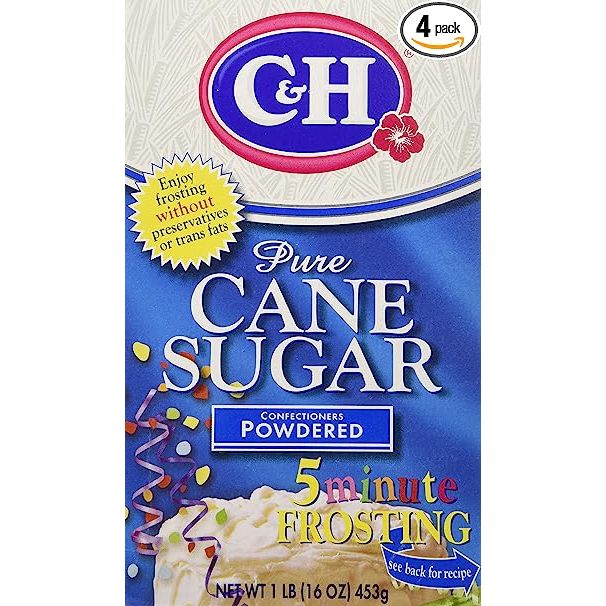 1 C&H, Pure Cane, Confectioners Powdered Sugar, 16oz Box (Pack of 4)