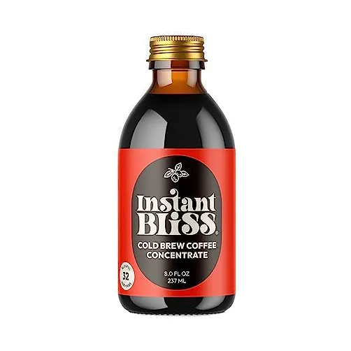 Indulge in the delightful taste of Instant Bliss's Cold Brew Coffee Concentrate and elevate your home coffee experience. This 8oz jar offers a smooth and vibrant flavor, perfect for easily preparing refreshing iced coffee, instant coffee, or cold brew coffee in the comfort of your own home.