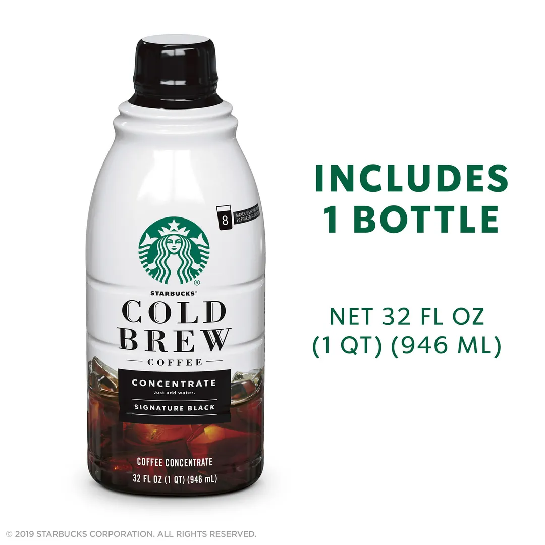 With the Starbucks Cold Brew Coffee concentrate, you can relish the convenience of enjoying a cup of premium cold brew coffee without the need to brew an entire batch. Plus, it has a longer shelf life compared to brewed coffee, ensuring you can indulge in your favorite beverage at your own pace. Whether you're a coffee connoisseur or simply in need of a caffeine boost, the Starbucks Cold Brew Coffee - Signature Black - Multi-Serve Concentrate is the reliable choice offering a delightful, smooth flavor and easy preparation.