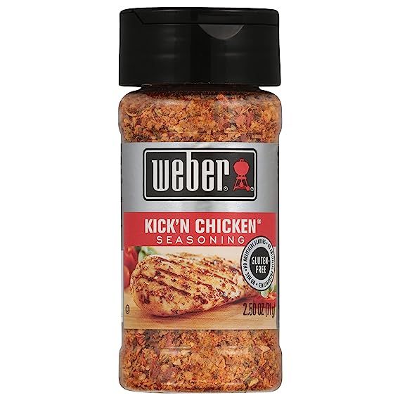 Weber Kick'N Chicken Seasoning is the ultimate secret ingredient to elevate the taste of your grilled meals. With a perfect blend of citrus notes from orange peel, a touch of garlic, and a hint of red pepper, this seasoning perfectly balances the flavors of heat and sweetness. It is crafted with care, with no preservatives, artificial ingredients, 