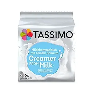 Introducing the Tassimo Creamer From Milk 16 T-Discs: the must-have product for coffee aficionados seeking a silky smooth addition to their favorite hot beverages.