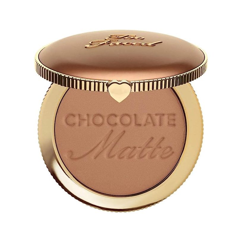 Elevate your makeup game with the coveted Too Faced Chocolate Soleil Matte Bronzer – a beauty enthusiast's must-have for achieving that flawless, natural bronzed look. Perfect for all skin types, this cult-favorite bronzer boasts a velvety-rich hue inspired by the decadent allure of cocoa, lending your complexion a radiant sun-kissed glow without the distracting shimmer. Meticulously crafted for an undetectable finish, it promises a touch of warmth and sculpted depth that mimics a day spent basking in the golden sun.

Crafted with indulgence in mind, the Too Faced Chocolate Soleil Matte Bronzer not only enhances your facial contours, but its creamy formula lends itself to an effortless, blendable application. Skim the skin with a brush and watch as it seamlessly meshes with your natural tones to refine the cheekbones, jawline, or wherever you desire a hint of depth. Its matte finish caters to those aiming for subtlety and sophistication in their beauty routine, ensuring an impeccable, shine-free complexion that lasts.

Not merely a feast for the eyes, this Too Faced bronzer tantalizes the senses with a delightful hint of chocolate scent, elevating the makeup ritual to an experience of pure delight. Presented in a chic, travel-friendly compact replete with a handy mirror, this bronzer stands as the epitome of on-the-go luxury. Whether you're crafting a winter radiance or enhancing a natural tan, join the ranks of cruelty-free cosmetics advocates by choosing Too Faced—a brand synonymous with both ethical beauty practices and unparalleled product excellence.