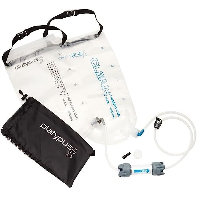 The Platypus GravityWorks Group Camping Water Filter System is a highly efficient and convenient water filtration system designed for group camping trips. With a capacity of 4 liters, it can efficiently filter large quantities of water, ensuring a clean and safe supply for your entire camping group.