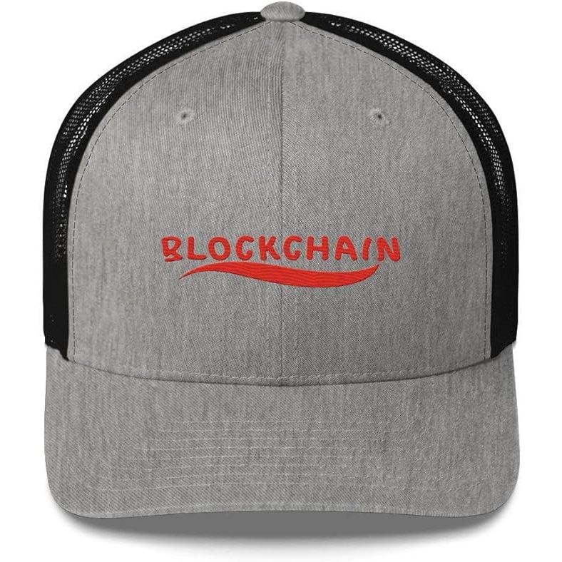 The Blockchain Trucker Cap in Heather/Black is a stylish and modern cap that combines the classic trucker design with a trendy blockchain theme. The cap features a heather grey front panel with a black mesh back, creating a sleek and modern look that is perfect for casual wear or outdoor activities.