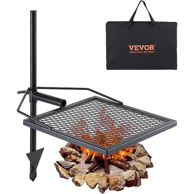 This versatile grill is designed for use with outdoor cookware and is ideal for cooking over an open fire. It's the perfect companion for outdoor activities such as camping, hiking, picnicking, fishing, and more. Don't miss out on this multi-purpose campfire grill! Description by ChatGPT.