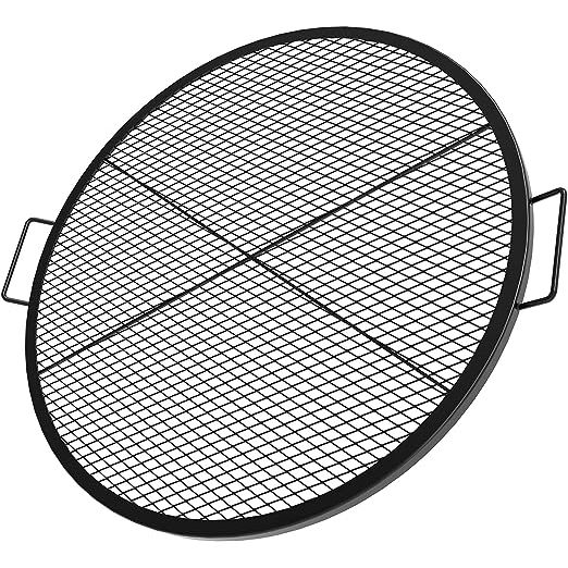 Discover the ultimate accessory for your outdoor cooking adventures with our premium fire pit grate. Whether you're hosting a backyard barbecue or embarking on a camping trip, this must-have accessory guarantees a superior grilling experience. Crafted from durable, heavy-duty black steel, our grate is built to withstand the test of time.