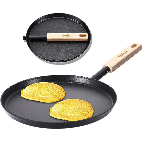 Introducing our Portable Lightweight Griddle Pan, a must-have companion for outdoor cooking enthusiasts. Weighing only 0.5 pounds, this grill pan is remarkably lightweight and compact, allowing for effortless storage in your backpack or camping bag. The detachable wooden handle makes it an ideal choice for on-the-go cooking without any inconvenienc