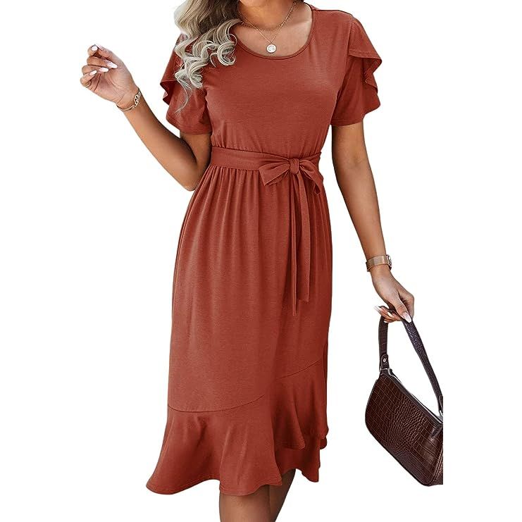 Introducing our Women Summer Casual Wrap Crew Neck A-Line Pleated Sun Dress, the perfect addition to your summer wardrobe. Made from a blend of .65% Polyester, 30% Viscose, and 5% Elastane, this dress is imported and ensures comfortable wearing and good breathability. 
This dress features a crewneck design, adding an elegant and fashionable feel.