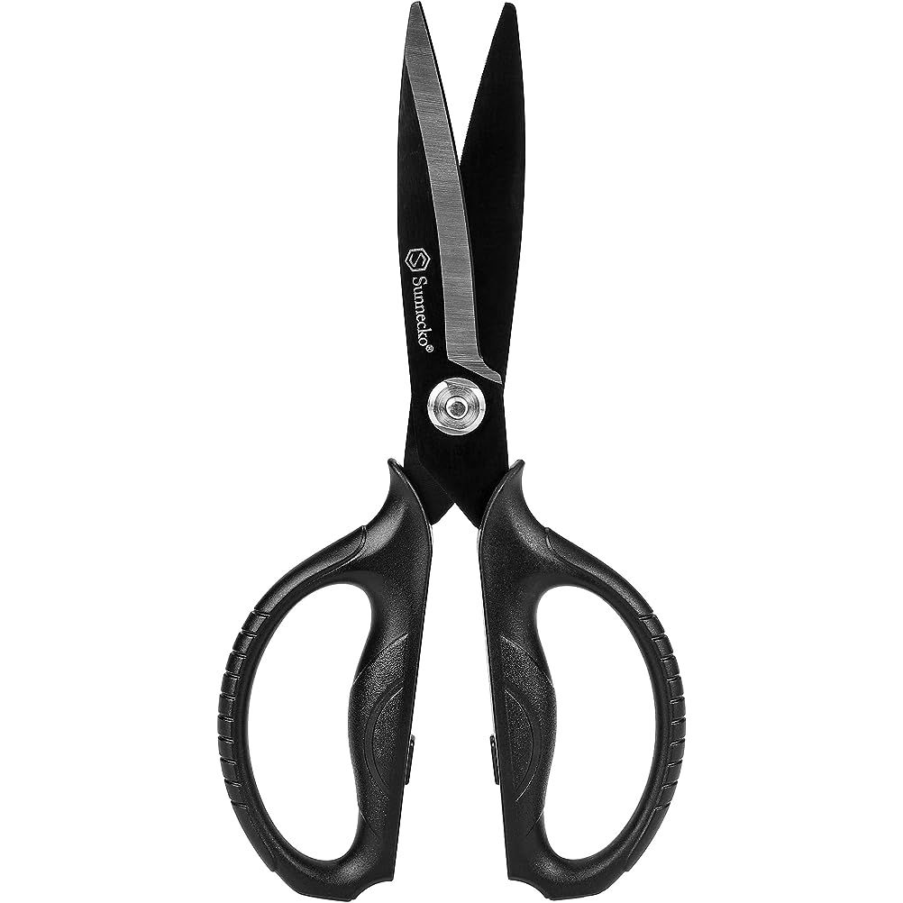 Introducing the Sunnecko Multipurpose Kitchen Shears Heavy Duty, the ultimate kitchen essential for all your cooking needs. Designed with versatility in mind, these kitchen shears effortlessly handle everything from cutting meat and vegetables to opening food wrapping bags and snipping twine.