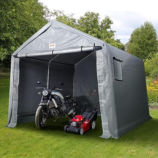 Introducing the Reinforced Tough Steel Metal Shed, a reliable and durable portable storage solution designed to withstand even the most severe weather conditions. Crafted with galvanized steel pipe, this 6 x 8 ft shed is as robust as a fortress, offering unrivaled protection for your belongings. Boasting a 38mm thickness and a 0.8mm wall thickness,