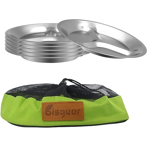 Stainless Steel Divided Plates: An Ideal Outdoor Camping Companion
When it comes to outdoor camping or picnics, having reliable and practical tableware is essential. The Bisgear 10.25 inch Stainless Steel Round Divided Plates Pack of 6 with Mesh Travel Bag offers a convenient solution.