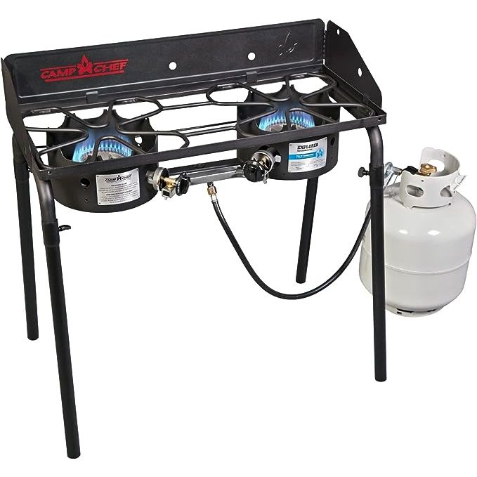 The Camp Chef EX60LW Explorer 2 Burner Outdoor Camping Modular Cooking Stove is the ultimate cooking companion for outdoor enthusiasts, offering durability, portability, and outstanding cooking performance. With two powerful burners providing a total output of 60,000 BTUs, this stove delivers plenty of heat for rapid cooking.