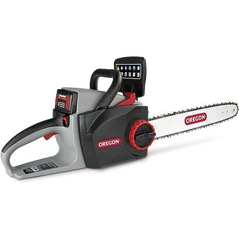 The 16-inch Self-Sharpening Chainsaw offered by Oregon Cordless is a highly efficient and convenient tool for cutting down trees and branches. This cordless chainsaw is designed with the user's comfort and convenience in mind.
One of the standout features of this chainsaw is its self-sharpening system. Unlike traditional chainsaws that require cons