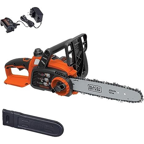 The BLACK+DECKER 20V MAX Chainsaw Kit is an excellent cordless tool that offers convenience and efficiency for any homeowner or professional. With its 10-inch cutting bar and a range of features, this chainsaw makes cutting tasks simple and hassle-free.
One standout feature of this chainsaw is its tool-free chain tensioning system. This means that 