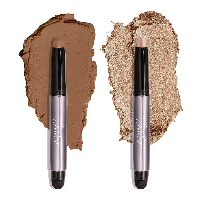 Julep Eyeshadow 101 Crème to Powder Waterproof Eyeshadow Stick Duo offers a versatile and long-lasting eyeshadow solution in two beautiful shades: Sand Shimmer and Ginger Matte. These eyeshadow sticks are designed to provide a hassle-free application and a smooth, crease-free finish.