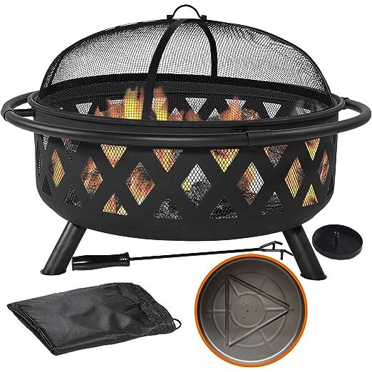 Introducing a versatile and functional addition to your outdoor space - the InnFinest 36" Outdoor Fire Pit Set. Designed to enhance your backyard terrace or patio, this large bonfire wood burning firepit bowl offers a range of features for a delightful and cozy experience.