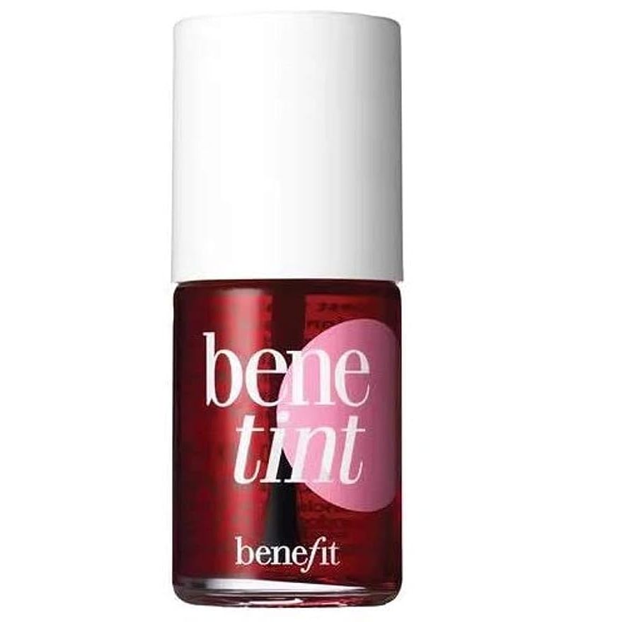 Product Description: 
The Benefit Benetint Cheek & Lip Stain Mini is a versatile cosmetic product designed to add a natural-looking flush of color to both cheeks and lips. This mini-sized version of the popular Benefit Benetint provides a convenient and travel-friendly option for those who want to achieve a healthy and radiant glow on the go.