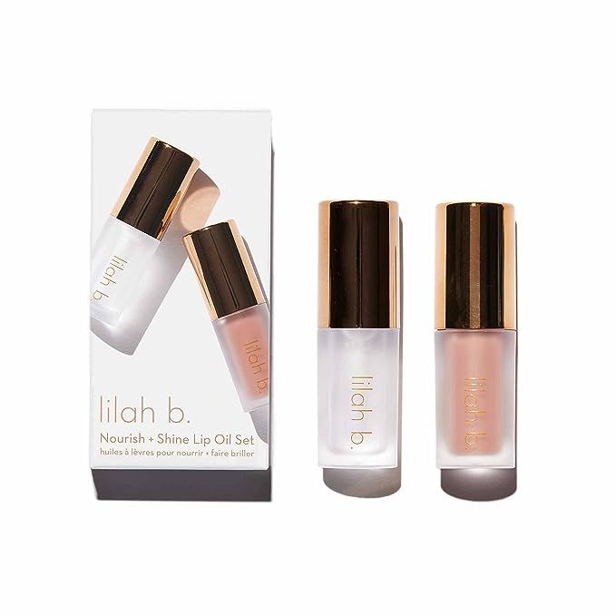 Elevate your beauty routine with Lilah B.'s distinguished collection of premium, naturally-derived beauty essentials, where elegance meets earth-conscious indulgence. The star of this range, the Natural Lovingly Lip Nourish + Shine Lip Oil Set, stands out as a beacon of purity and luxury for your lip care.