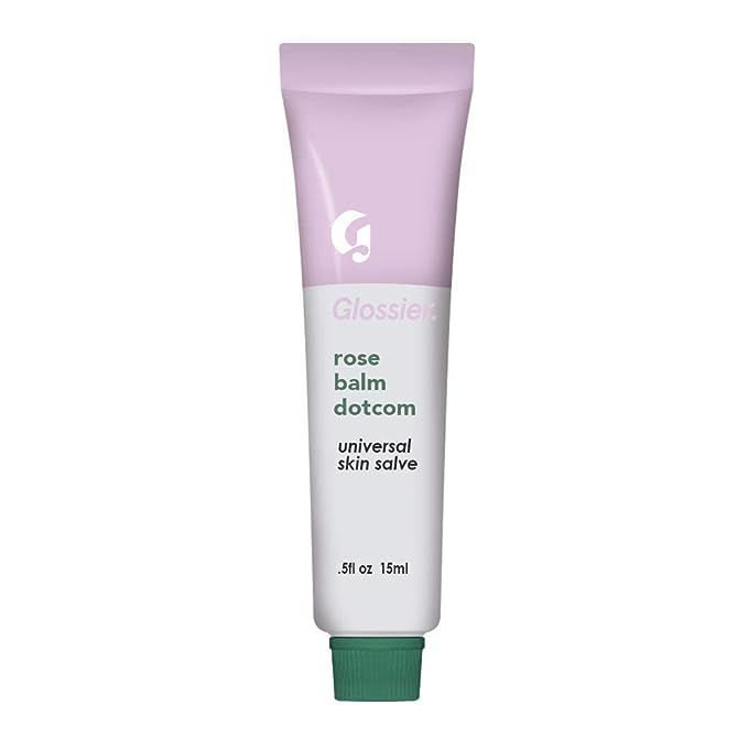 Discover the secret to ultimate hydration with Glossier's Rose Balm Dotcom, the pocket-sized powerhouse that's perfect for nourishing your skin wherever life takes you. Boasting a petite 0.5 fl oz container, this multi-use balm is your go-to ally against dryness, always ready to provide a hydration boost on demand.