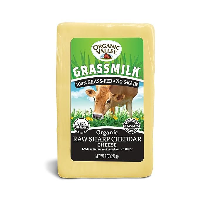 Indulge in the irresistible taste of Organic Valley Grassmilk Raw Sharp Cheddar Cheese Block. Crafted with expertise by Organic Valley, a renowned name in organic dairy products, this cheese is a true testament to high quality and natural flavor.