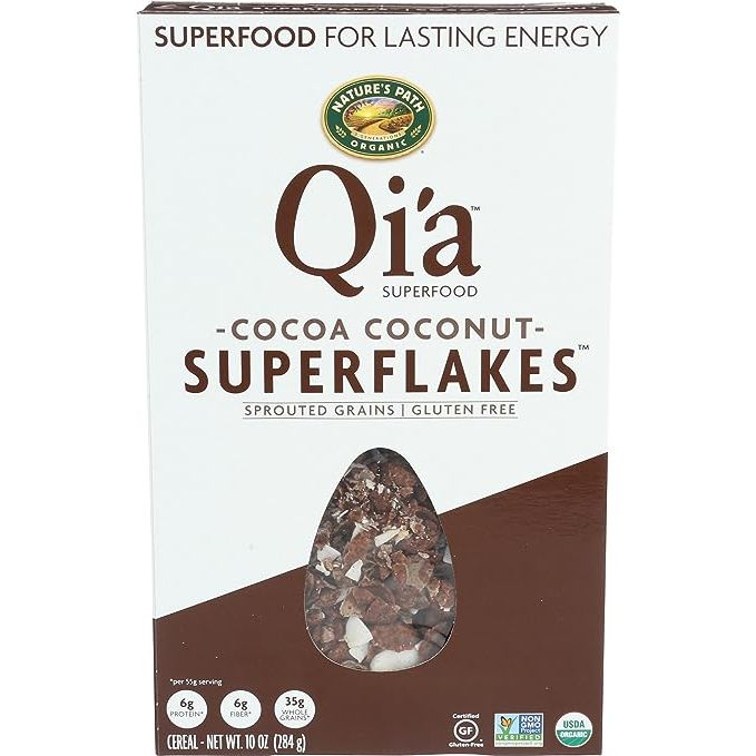 Introducing the delightful and nutritious Qia Cereal Cocoa Coconut Superflakes Organic. This popular choice among health-conscious individuals offers the goodness of cocoa and the richness of coconut in every bite.