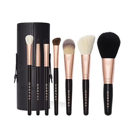 Elevate your beauty routine with the expertly crafted Morphe 7 Piece Rose Gold Brush Set - Set 701. Adorned with luxurious rose gold accents and comprised of seven essential brushes, this must-have set is the secret to mastering a beautifully blended, pixel-perfect makeup look. Whether you're a seasoned artist or a makeup novice, these brushes offer unparalleled versatility and ease of use for every step of your makeup regimen.

Infused with professional-grade synthetic bristles, each brush within the Morphe 7 Piece Rose Gold Brush Set delivers a soft touch and remarkable durability. Their synthetic composition ensures compatibility with a wide array of cosmetics, from liquid foundations to powdery highlighters, providing smooth, even coverage every time. The set's attractiveness is matched by its practicality, making it an ideal addition to anyone's beauty toolkit – both at home and in a studio.

The brushes, carefully selected to cater to all your makeup needs, include a foundation brush for a flawless base, a powder brush to set and perfect, a blush brush to add a pop of color, a contour brush for definition, a highlight brush for that luminous glow, an eyeshadow brush for easy blending, and an angled brow brush to sculpt your eyebrows to perfection. Not only are these brushes a testament to Morphe's commitment to quality, but their accessibility in price also garners applause, striking the right balance between professional-grade and budget-friendly. For makeup mastery at your fingertips, the Morphe 7 Piece Rose Gold Brush Set is the ultimate ally.