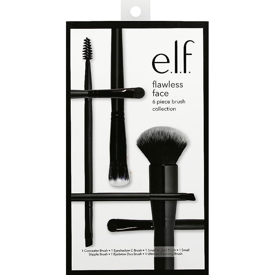 Achieve the perfect canvas for your beauty regime with the E.L.F. Flawless Face Kit. Expertly curated for makeup enthusiasts and professionals alike, this 6-piece brush collection equips you with all the essentials for a comprehensive makeup routine.