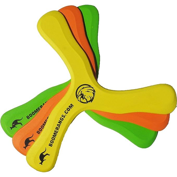 Introducing the 3 Safe Foam Boomerangs for Kids - the perfect outdoor toy for your little ones! This set includes three boomerangs made from safe foam material, ensuring no harm is done while having a blast. The boomerangs are specifically designed for young arms, making it easy for kids of all ages to throw and catch. With the included "How to Thr