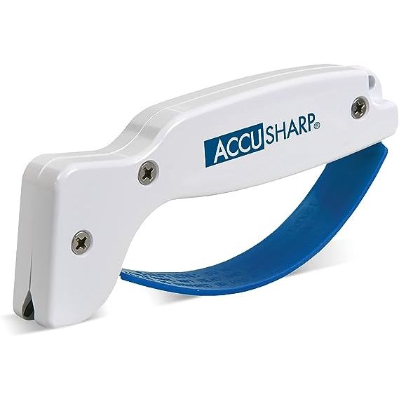 The AccuSharp Knife Sharpener is the ultimate tool for keeping your knives sharp and ready to slice effortlessly. Crafted with diamond-honed tungsten carbide blades, this durable sharpener ensures years of reliable performance, maintaining the optimal condition of your knives.