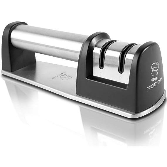 In conclusion, the PriorityChef Knife Sharpener is a reliable and efficient tool that brings back the sharpness to all your kitchen knives. Its 2-stage diamond coated wheel system guarantees sharpness and precision, while its user-friendly design ensures safe and hassle-free usage. Whether you're a professional chef or a passionate home cook, this knife sharpener is an essential addition to your kitchen arsenal.