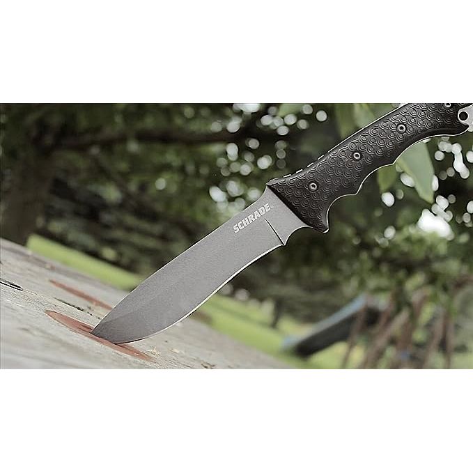 The Schrade SCHF9 Extreme Survival Full Tang Drop Point Fixed Blade with a TPE handle is the ultimate outdoor companion for thrill-seekers and survivalists. Engineered with precision and expertise, this knife offers unparalleled durability, functionality, and ergonomic design.
Constructed from premium materials, the SCHF9 boasts a full tang blade, 