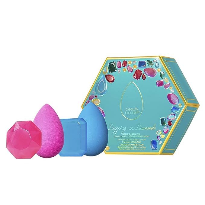 Your set is complete with a duo of blendercleanser® solid gemstone cleansers, formulated specifically to maintain the pristine condition of your beautyblender sponge. Indulge in the festive scent of Pink Diamond with a holiday punch aroma or the sweet essence of delicious Blue Raspberry as you cleanse with Blue Topaz. These specialized cleansers are adept at dissolving makeup and impurities, prolonging the life of your sponge while guaranteeing a fresh, hygienic blending experience every time. Embrace the transformative power of the beloved beautyblender sponge set, and reveal a perfectly polished, fresh complexion day in and day out.