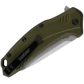 The Kershaw Link Olive Stonewashed Pocketknife is a highly sought-after tool, praised for its exceptional quality and performance. Boasting a newly designed machined, anodized aluminum handle in an ap