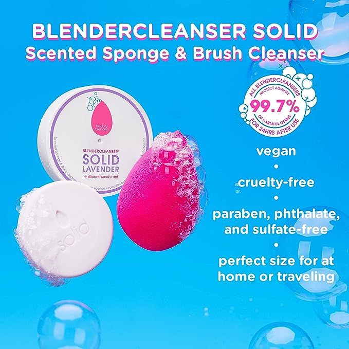 Elevate your makeup tool hygiene routine with the esteemed Beautyblender Blendercleanser Lavender Solid. This top-tier cleanser has gained acclaim for its dedicated performance in purifying makeup sponges, brushes, and applicators.