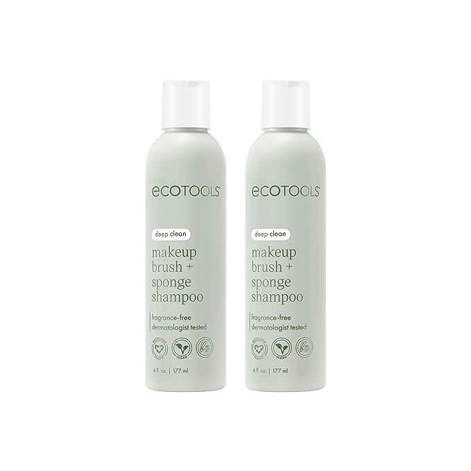 Unlock the secret to impeccably maintained makeup brushes and sponics with EcoTools Makeup Brush and Sponge Shampoo. This specialized, unscented formula is expertly crafted to dissolve makeup, grime, and impurities that build up on your beauty tools. Each eco-conscious package comes with a duo of 6 fl.