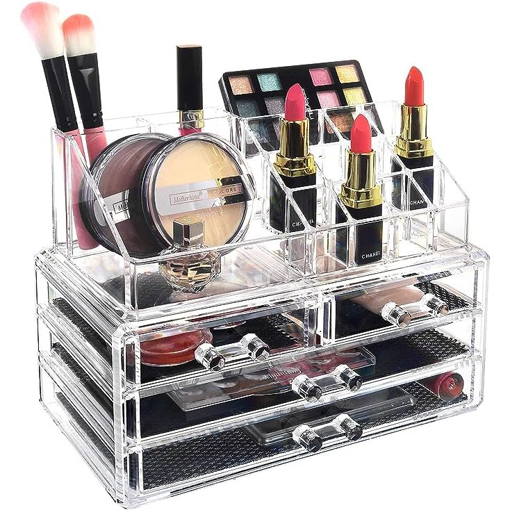 Elevate your beauty routine with our premium acrylic makeup organizer, meticulously crafted to blend function and elegance. Its crystal-clear construction not only adds a touch of sophistication to your space but also provides the convenience of viewing your beauty essentials at a glance—eliminating the need to rummage through drawers.