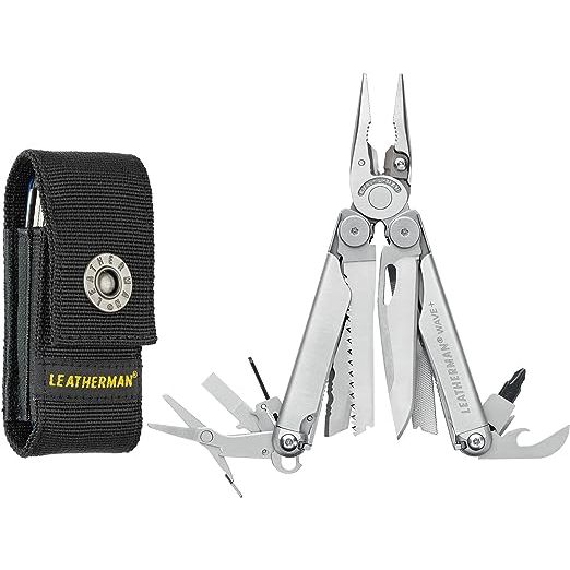 The Leatherman Wave Plus is the ultimate multitool, ready to tackle any task. With its upgraded premium replaceable wire cutters, it can handle even the toughest jobs. This multitool is packed with 18 tools, including pliers, wire stripper, knives, saw, and screwdrivers, giving you everything you need in one convenient package. Manufactured in Port