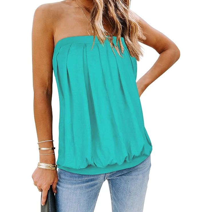 Introducing our Casual Tube Tops, made from a blend of 95% rayon and 5% spandex for ultimate comfort and stretchiness. These tops are perfect for the summer, with their soft and lightweight material.