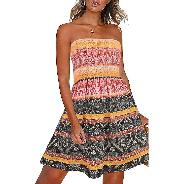 Summer is the perfect time to embrace comfortable and stylish outfits, and CHICGAL Summer Dresses for Women Beach Cover Ups offer a delightful combination of both. These strapless boho floral print sundresses have become a go-to choice for fashion-forward women who want to make a statement during beach outings, vacations, or warm evenings.