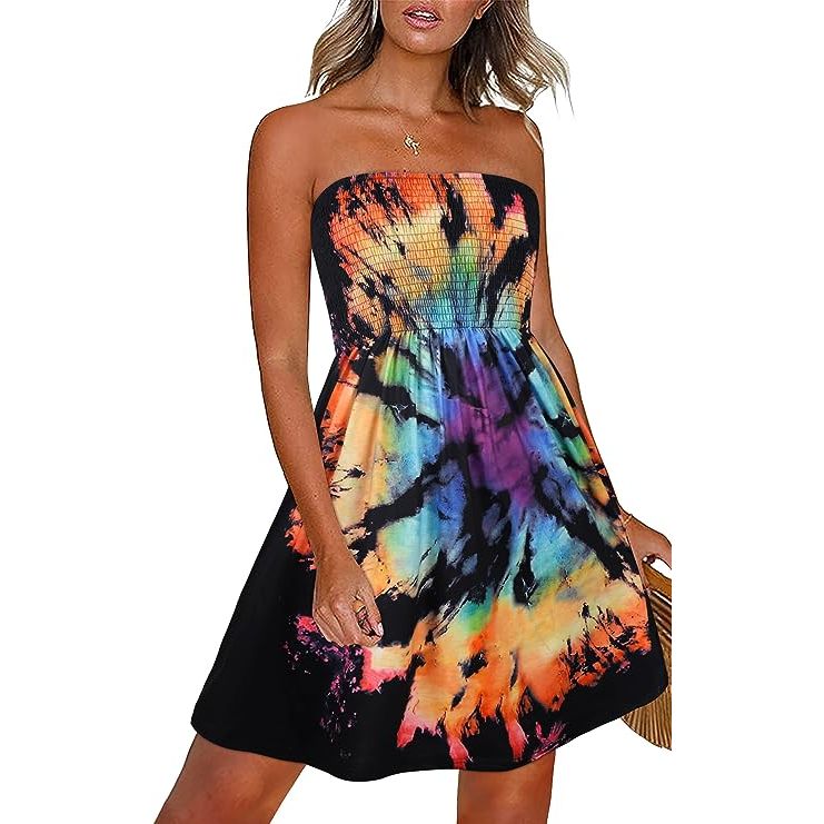 Introducing our versatile and stylish Summer Beach Dress! Made from a blend of 95% Polyester and 5% Spandex, this dress is both comfortable and durable. The pull-on closure makes it easy to wear and the machine washable fabric makes it easy to care for.