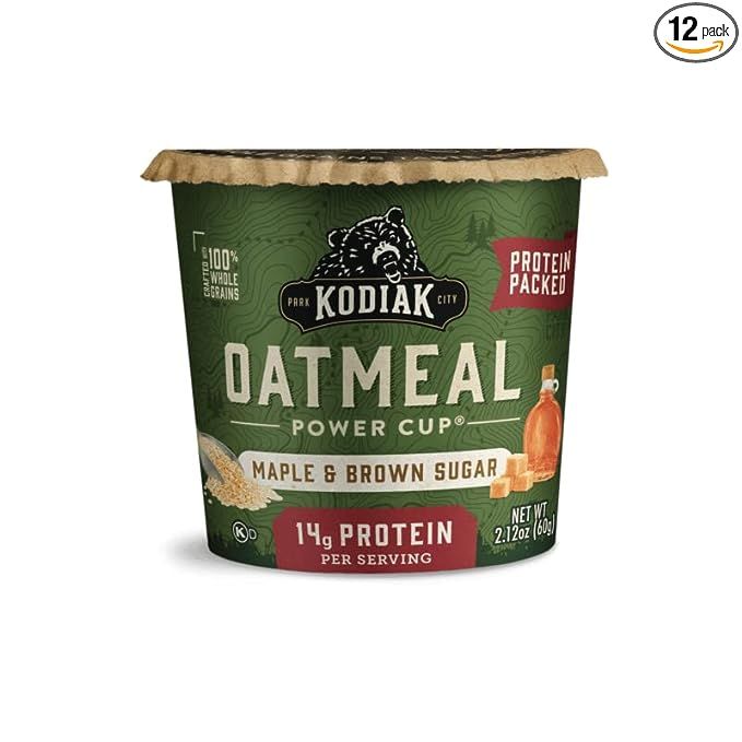 Introducing Kodiak Cakes Instant Protein Maple & Brown Sugar Oatmeal in a Cup - the perfect solution for a delicious and nourishing breakfast. Weighing 2.12 ounces per cup and available in a pack of 12, this oatmeal is a popular choice among health-conscious individuals.
What sets this oatmeal apart is its impressive protein content.