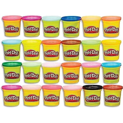 Introducing the Play-Doh Variety 24-Pack - the ultimate tool for unleashing your child's creativity! With 24 cans of 3-ounce vibrant Play-Doh, kids can bring their imagination to life and create a world of colorful creations. This pack is perfect for all kinds of arts and craft activities, allowing children to shape, squish, mix, and make their own