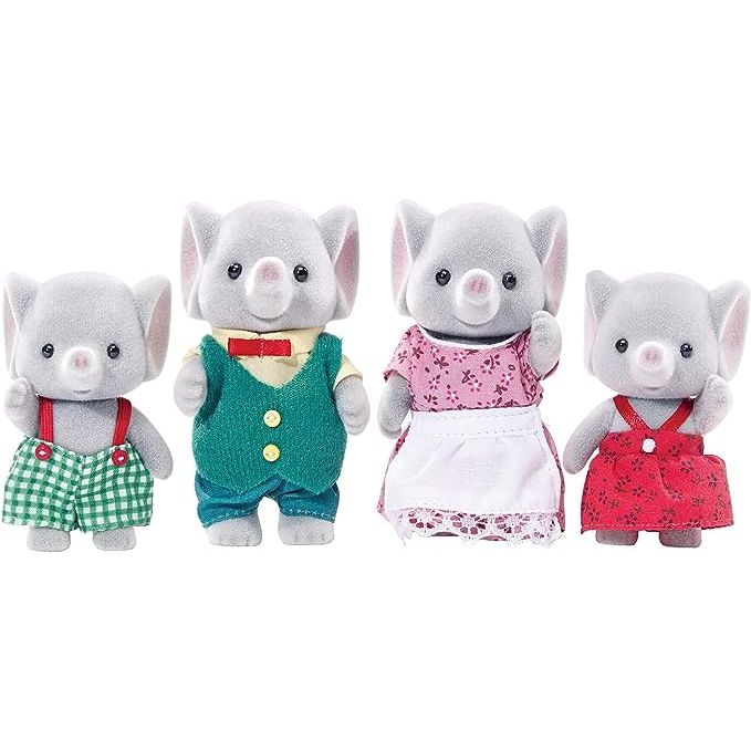 Introducing the delightful Ellwoods Elephant Family, a must-have set of exquisitely crafted elephant figurines. This family includes mother Ella, father Edwin, brother Elliot, and sister Eliza, each with intricate details and removable clothing for endless dress-up fun.