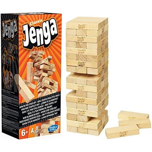 Experience endless hours of fun and challenge with the Jenga Classic Game, a highly popular stacking tower game suitable for all ages. Children aged 6 and up can enjoy this versatile and engaging game alone or with friends and family.
Crafted from genuine hardwood, the precision-cut blocks provide a perfect fit and balance for a sturdy tower.