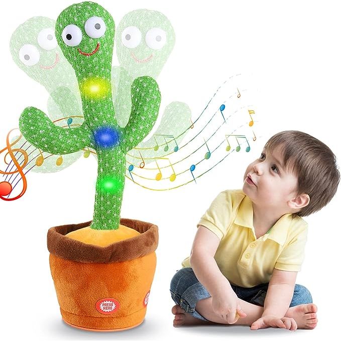 Introducing the Singing Sunny Cactus Toys, the ultimate companion for your little ones! This delightful plush toy not only dances to a whopping 120 English songs but also interacts with your child by mimicking their voice. With its unique sound processing feature, it guarantees endless laughter and creates a cheerful atmosphere in your household.