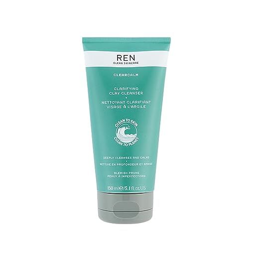 The REN Clean Skincare Clearcalm Clarifying Clay Cleanser is a highly effective product crafted specifically for breakout-prone skin. It offers a natural solution to cleanse, soothe, and comfort the skin, promoting a clearer complexion.